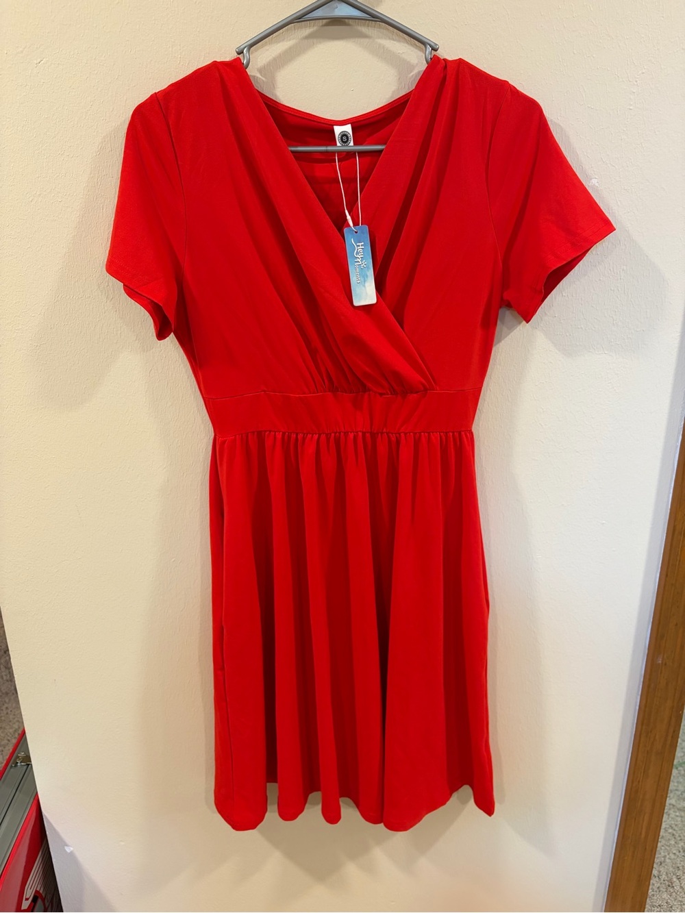NWT Hey Moments V-Neck Short Sleeve Surplice Wrap Dress - Size Small